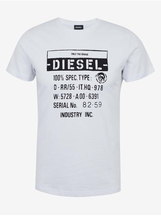 Bílé pánské tričko s potiskem Diesel Diego