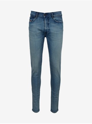 Modré pánské slim fit džíny s vyšisovaným efektem Diesel Amny