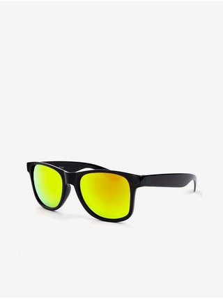 VeyRey Slnečné okuliare Nerd čierne zrkadlové žltá sklá