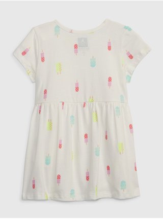 Smetanové holčičí šaty GAP z organické bavlny