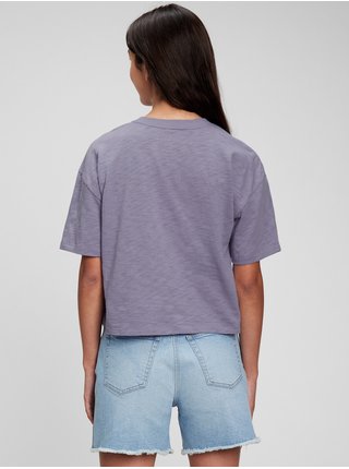 Fialové holčičí tričko GAP Teen z organické bavlny