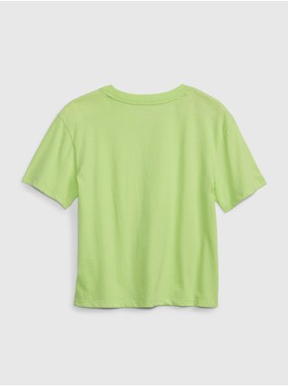 Zelené holčičí tričko organic logo GAP