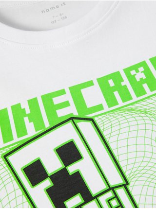 Bílé klučičí tričko name it Mahan Minecraft