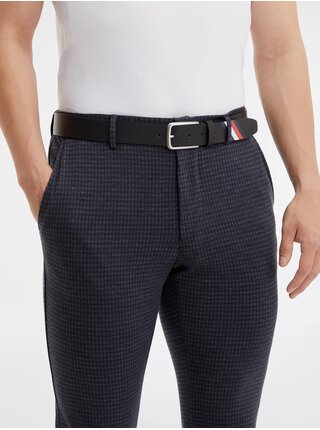 Tmavě modrý pánský kožený pásek Tommy Hilfiger