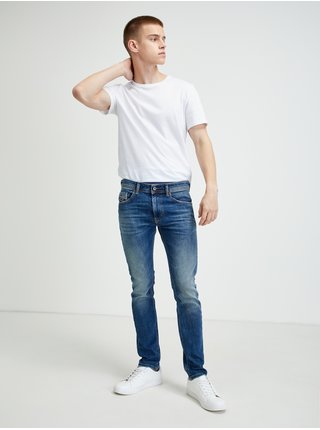 Modré pánské slim fit džíny s vyšisovaným efektem Diesel Thommer