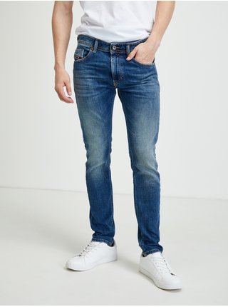 Modré pánské slim fit džíny s vyšisovaným efektem Diesel Thommer
