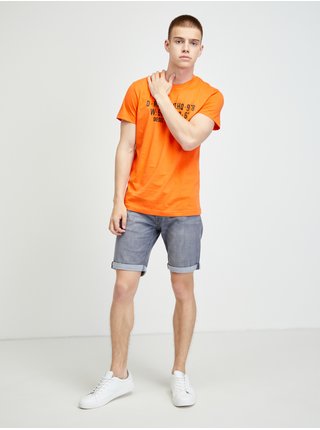 Oranžové pánske tričko s potlačou Diesel Diego