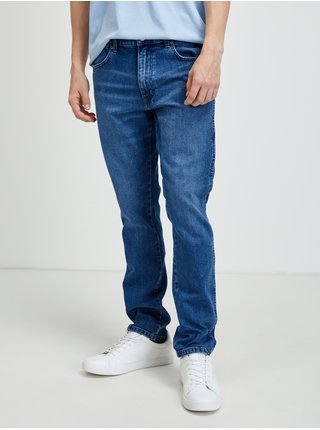 Modré pánské straight fit kalhoty Wrangler