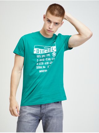 Zelené pánske tričko s potlačou Diesel Diego