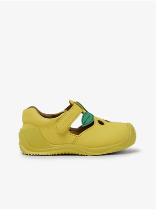 Žluté holčičí kožené sandály Camper