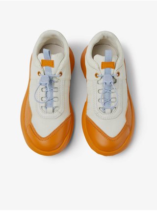 Béžovo-oranžové chlapčenské kožené tenisky Camper