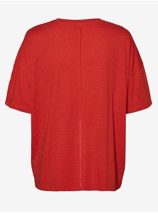 Červené voľné basic tričko Noisy May Mathilde