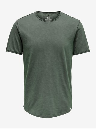Zelené žíhané basic tričko ONLY & SONS Benne