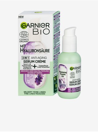 Krémové sérum proti stárnutí pleti s esenciálním levandulovým olejem Garnier BIO (30 ml)