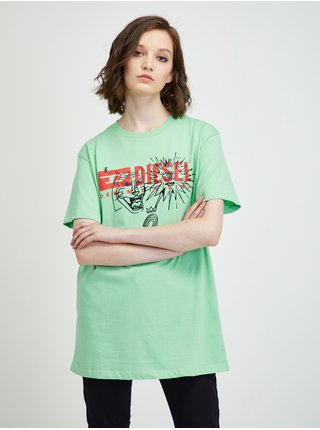 Svetlozelené dámske predĺžené tričko Diesel Daria