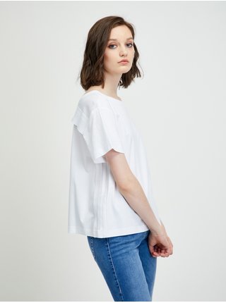 Bílé dámské tričko s výstřihem na zádech Diesel Ryly