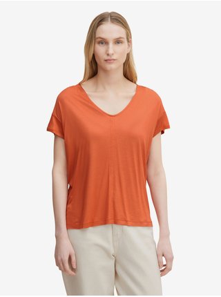 Oranžové dámské basic tričko Tom Tailor