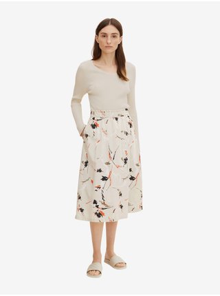 Béžová dámská vzorovaná midi sukně Tom Tailor