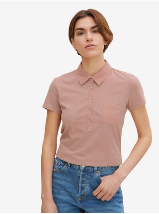Starorůžové dámské basic polo tričko Tom Tailor