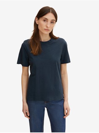 Tmavě modré dámské basic tričko Tom Tailor