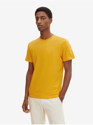 Žlté pánske basic tričko s vrecúškom Tom Tailor