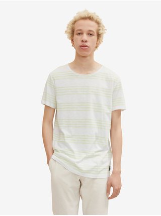 Zeleno-bílé pánské pruhované tričko Tom Tailor Denim
