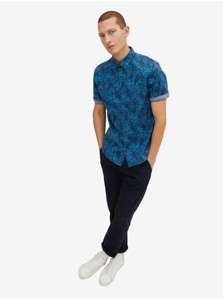 Modrá pánská vzorovaná košile s krátkým rukávem Tom Tailor