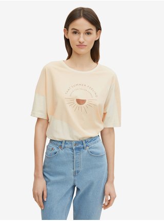 Béžovo-krémové dámske tričko Tom Tailor Denim