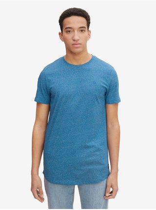 Modré pánske melírované basic tričko Tom Tailor Denim
