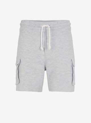 Světle šedé pánské žíhané teplákové kraťasy Tom Tailor Denim