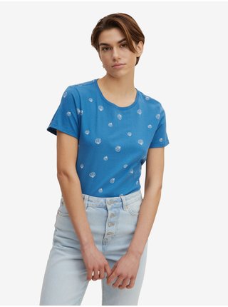 Modré dámské vzorované tričko Tom Tailor