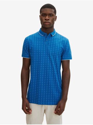 Modré pánské vzorované polo tričko Tom Tailor Denim