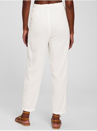 Bílé dámské bavlněné kalhoty GAP