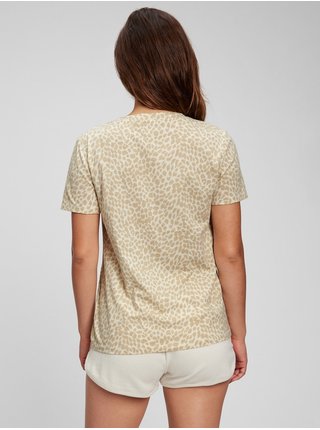 Béžové tričko organic vintage leopard GAP