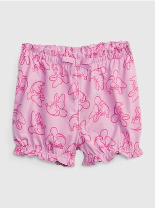 Ružové dievčenské šortky organic Disney a Minnie GAP