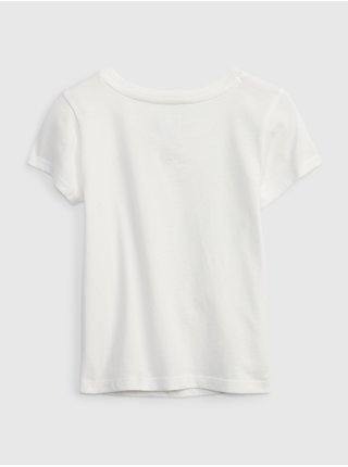 Biele dievčenské tričko organic s logom GAP