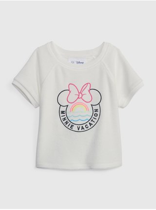 Biele dievčenské tričko froté Disney Minnie Mouse GAP