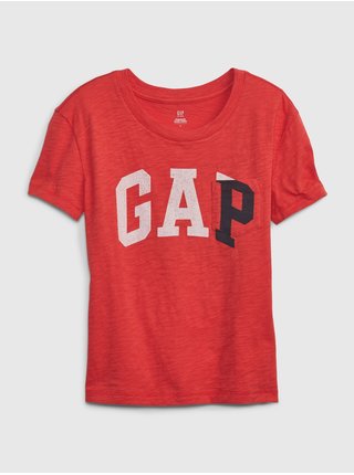 Červené holčičí tričko organic logo GAP GAP