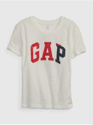 Bílé holčičí tričko organic logo GAP GAP