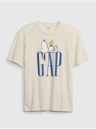 Smetanové pánské tričko Gap Snoopy GAP