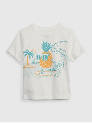 Biele chlapčenské tričko organic s potlačou GAP