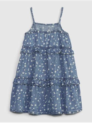 Modré dievčenské rifľové šaty s volánmi GAP