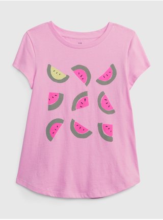 Ružové dievčenské tričko organic melón GAP