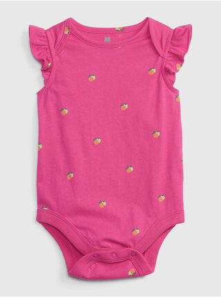 Růžové baby vzorované body organic GAP