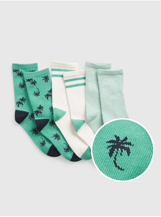 Zelené chlapčenské vysoké ponožky GAP, 3ks