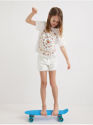 Biele dievčenské tričko Desigual Gish