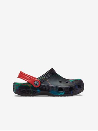 Čierne chlapčenské vzorované papuče Crocs