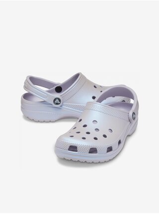 Světle fialové dámské matalické pantofle Crocs