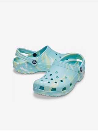 Tyrkysové vzorované papuče Crocs