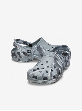 Šedé vzorované pantofle Crocs